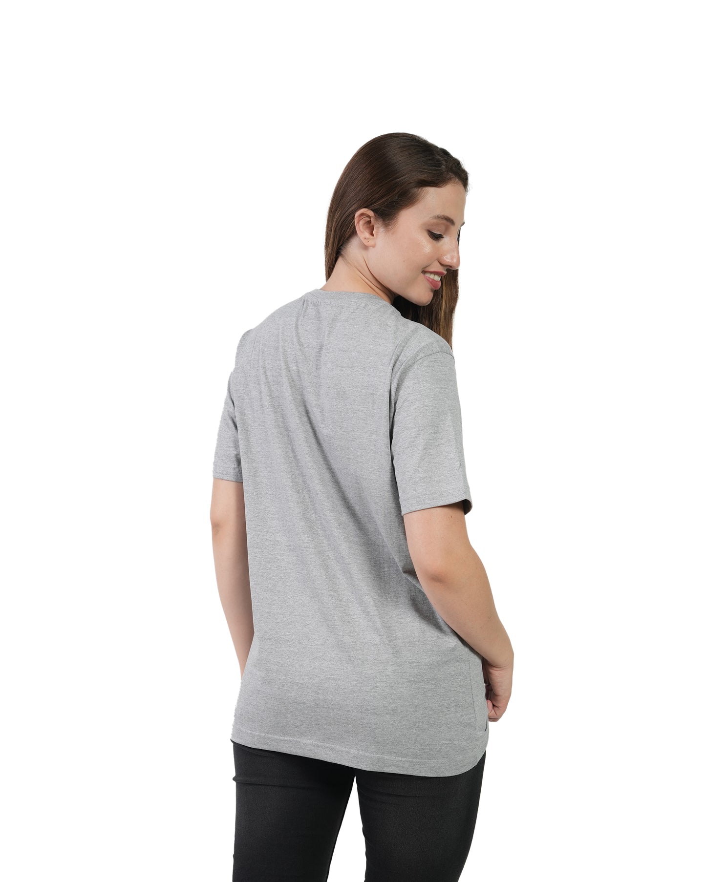 Stylintellect Women's Grey Crew Neck T-shirt