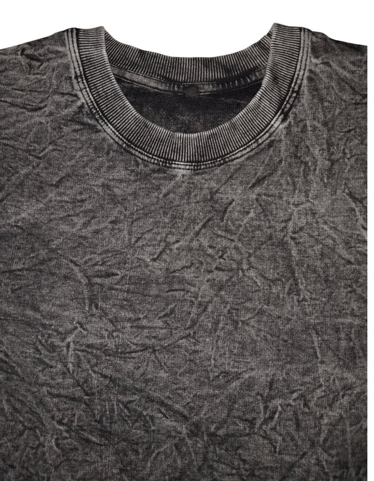 Stylintellect Acid-wash Oversized Solid T-shirt