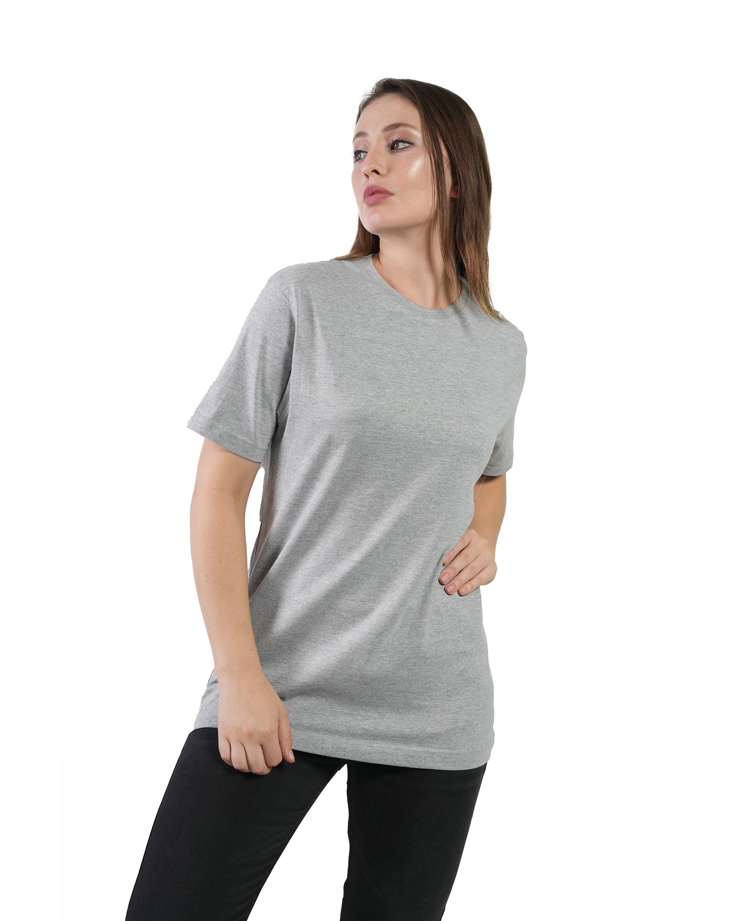 Stylintellect Women's Grey Crew Neck T-shirt