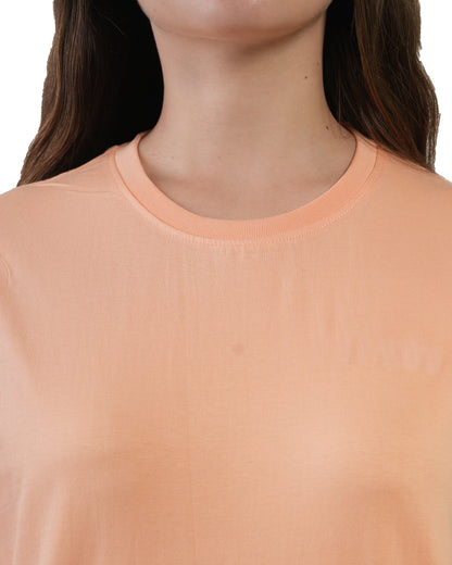 Stylintellect Women's Peach Crew Neck T-shirt