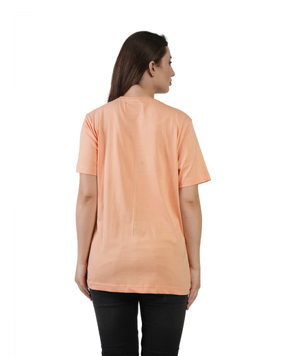 Stylintellect Women's Peach Crew Neck T-shirt