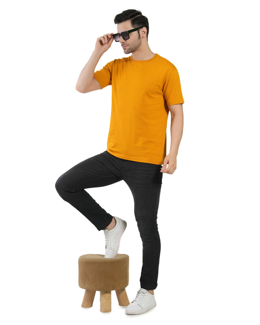 Stylintellect Mustard Crew Neck T-shirt