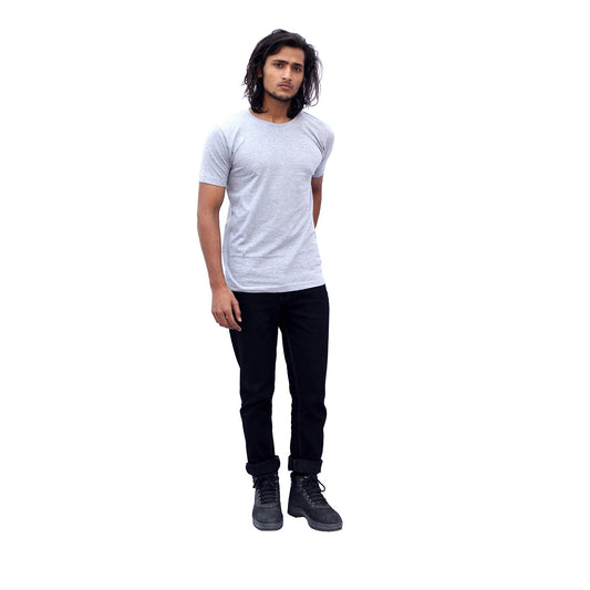 Stylintellect Grey Crew Neck T-shirt