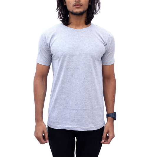 Stylintellect Grey Crew Neck T-shirt