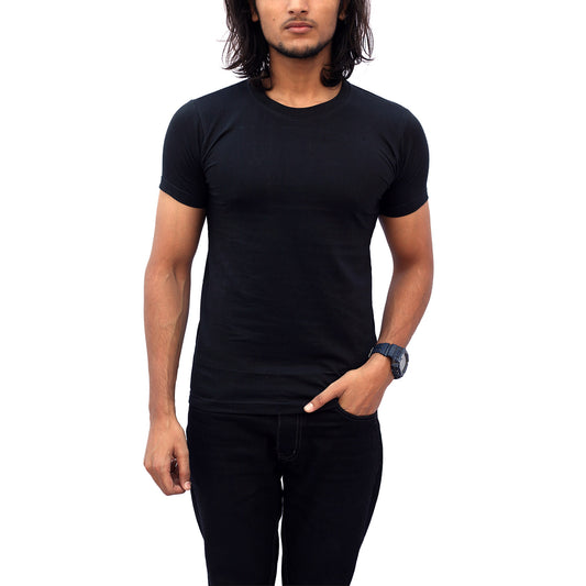 Stylintellect Black Crew Neck T-shirt