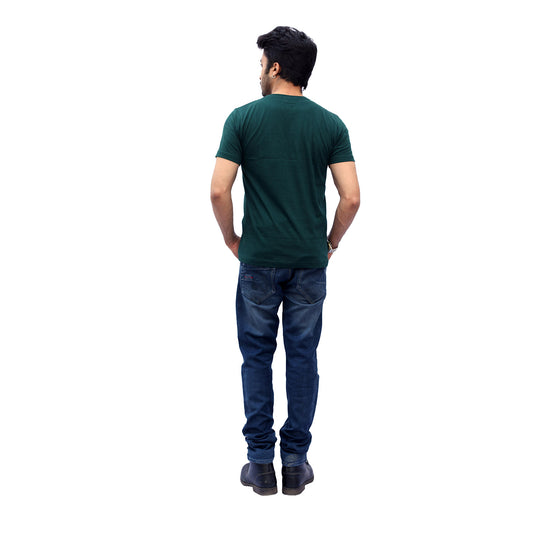 Stylintellect Bottle Green Crew Neck T-shirt