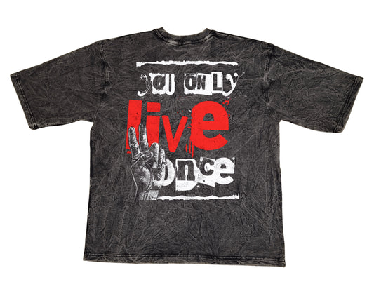 Stylintellect Acid-wash Oversized Printed T-shirt